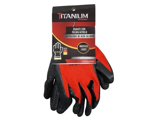 [GUANTES DE NITRILO REFORZADO] GUANTE NITRILO REFORZADO TITANIUM MERCURY NEGRO Y ROJO DE ALTA CALIDAD